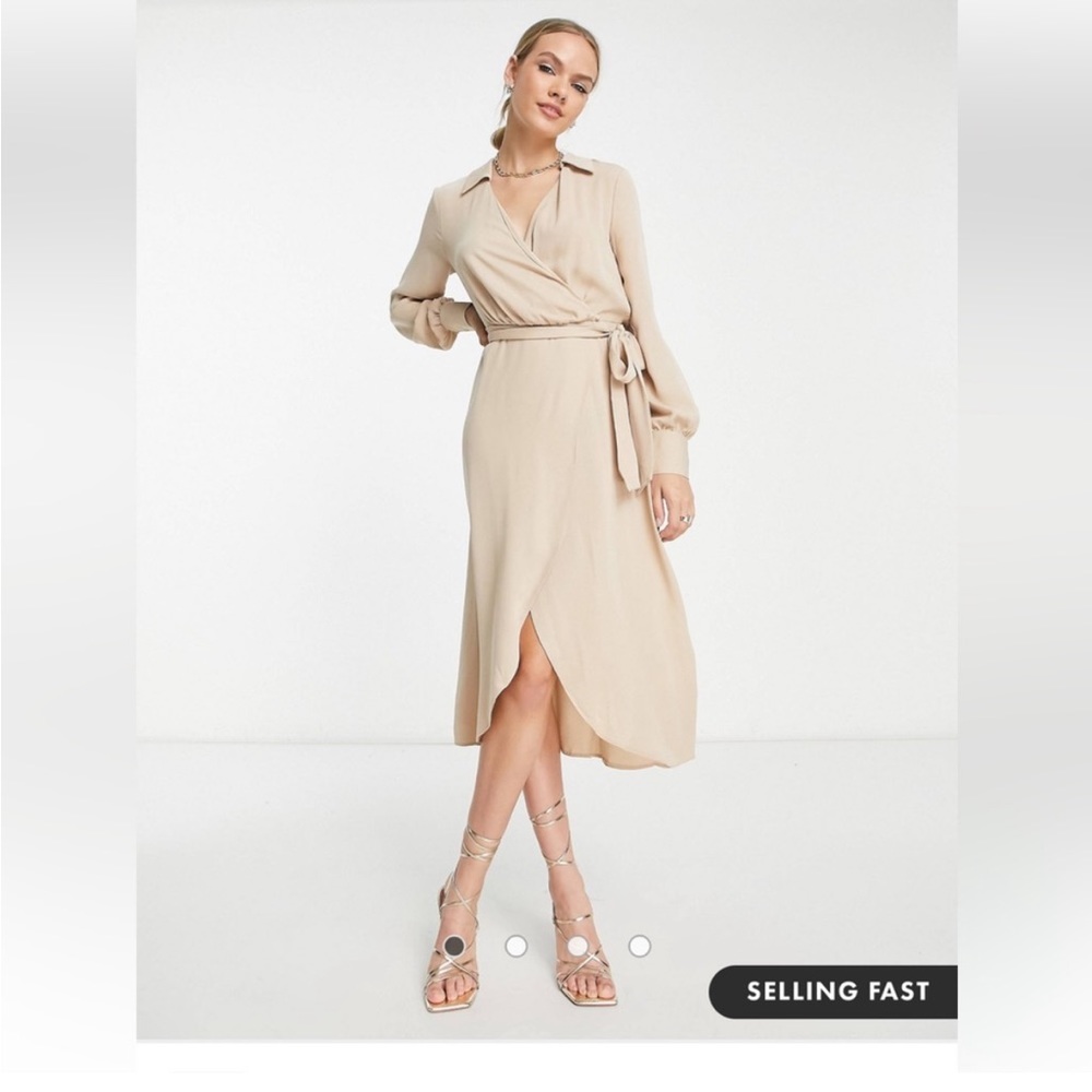 ASOS beige midi dress
